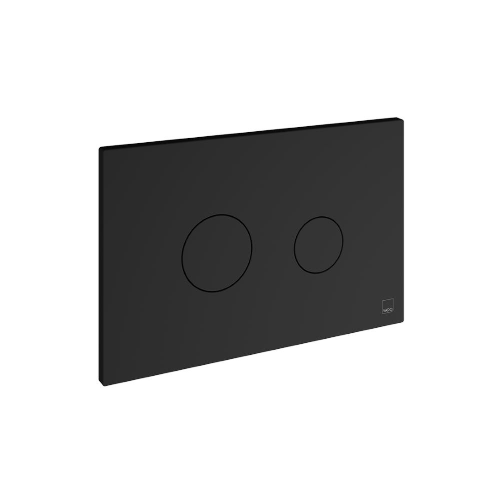 Cut out image of Vado Cameo Matt Black Round Button Flush Plate